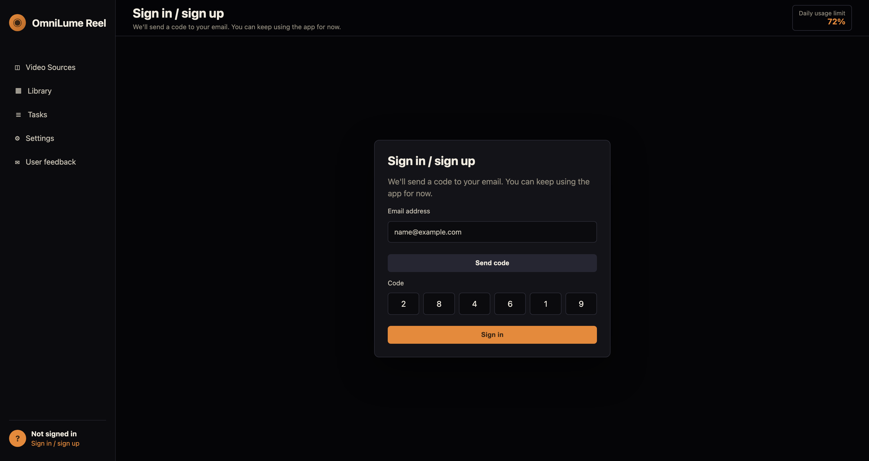 Sign in / sign up