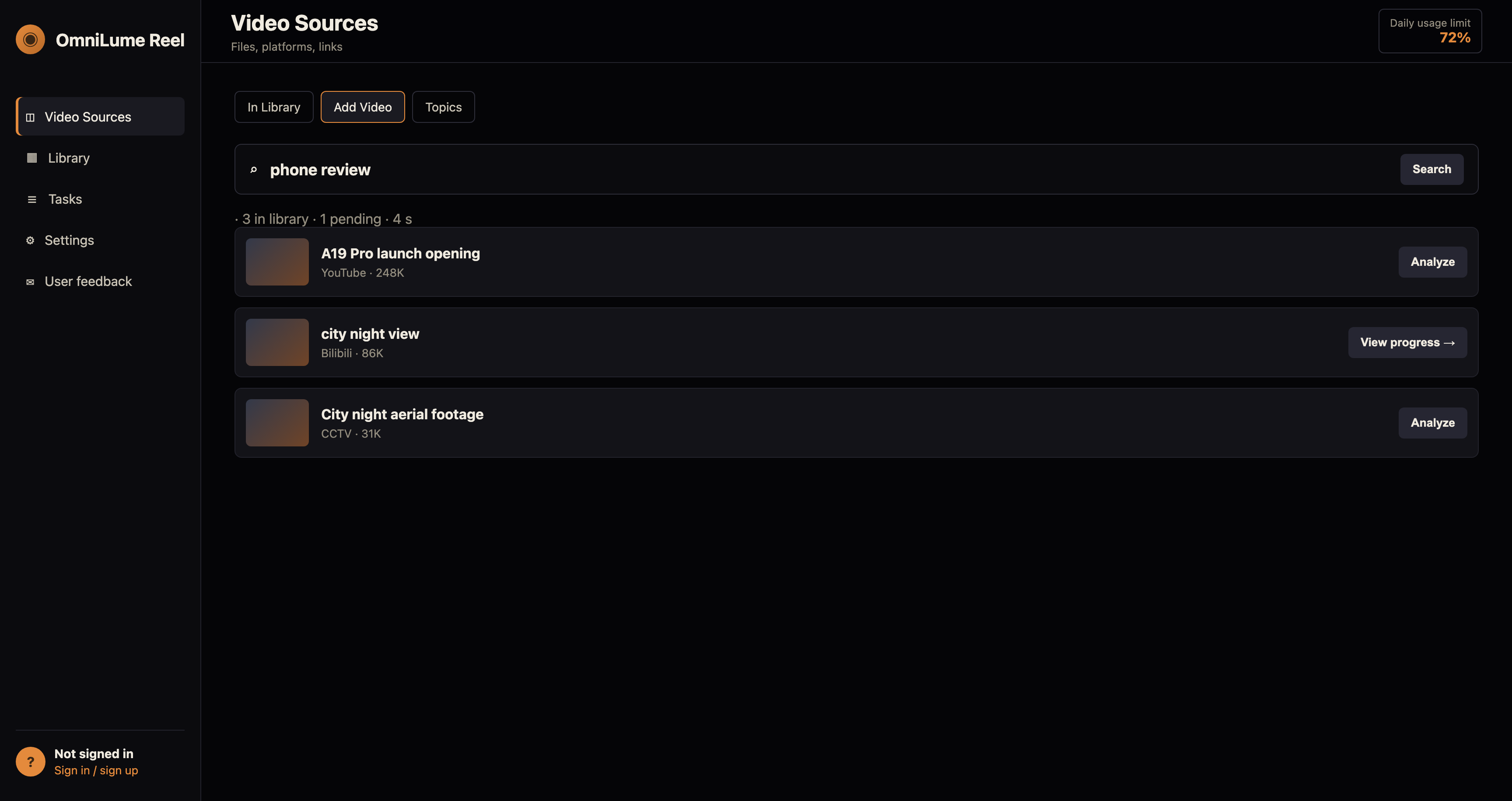 Find platform videos
