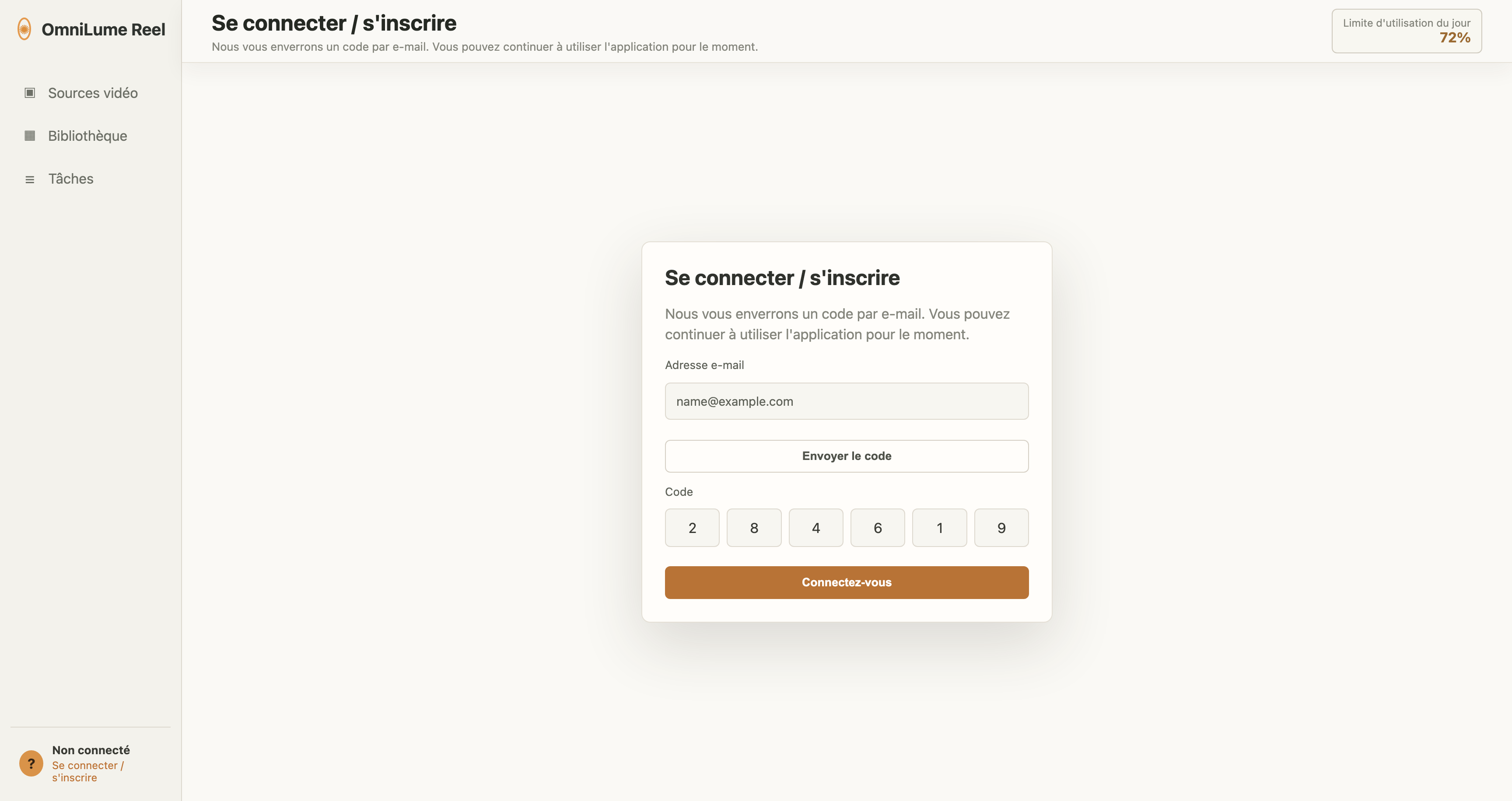 Se connecter / s'inscrire