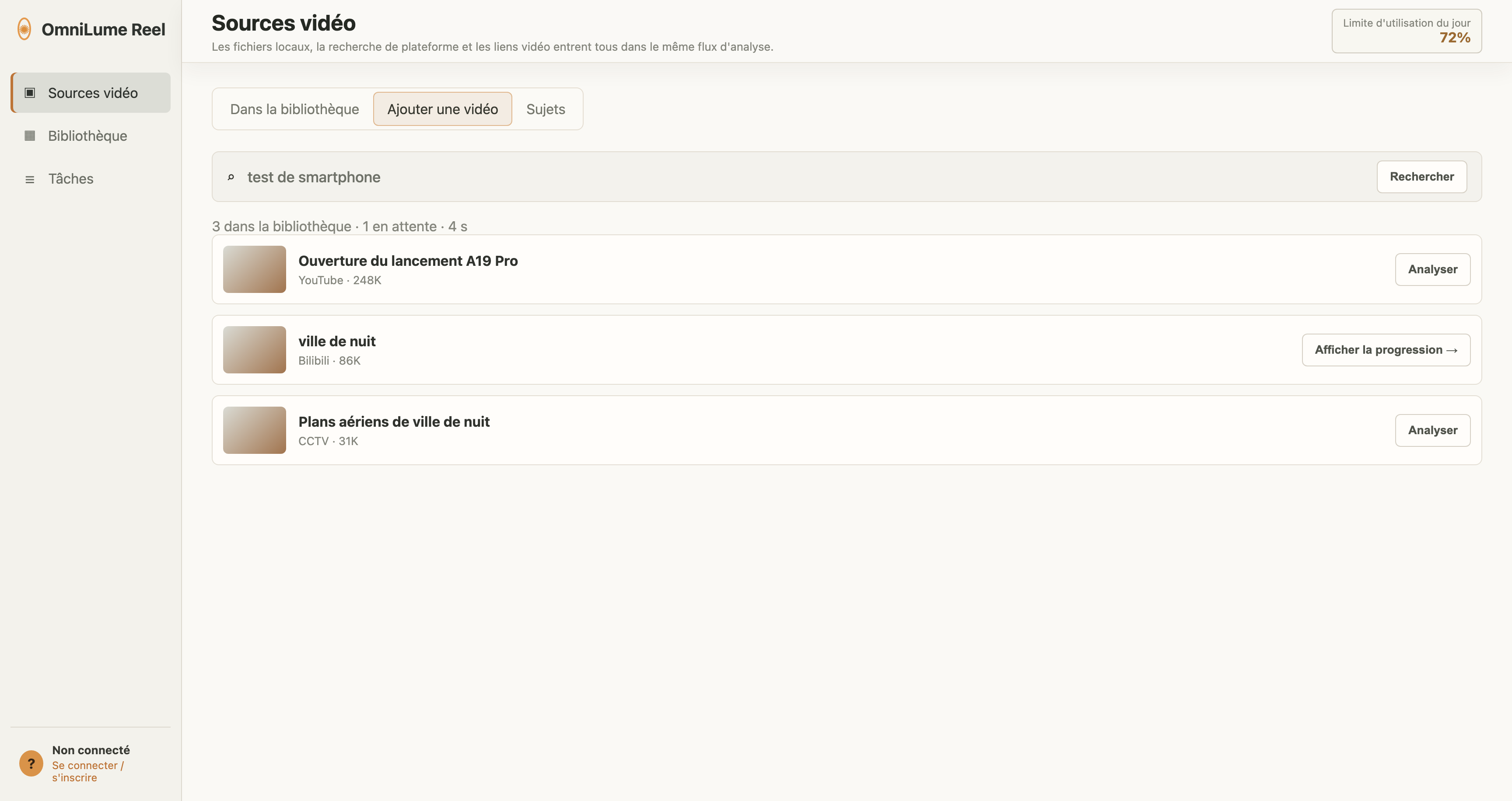 Rechercher des vidéos sur la plateforme