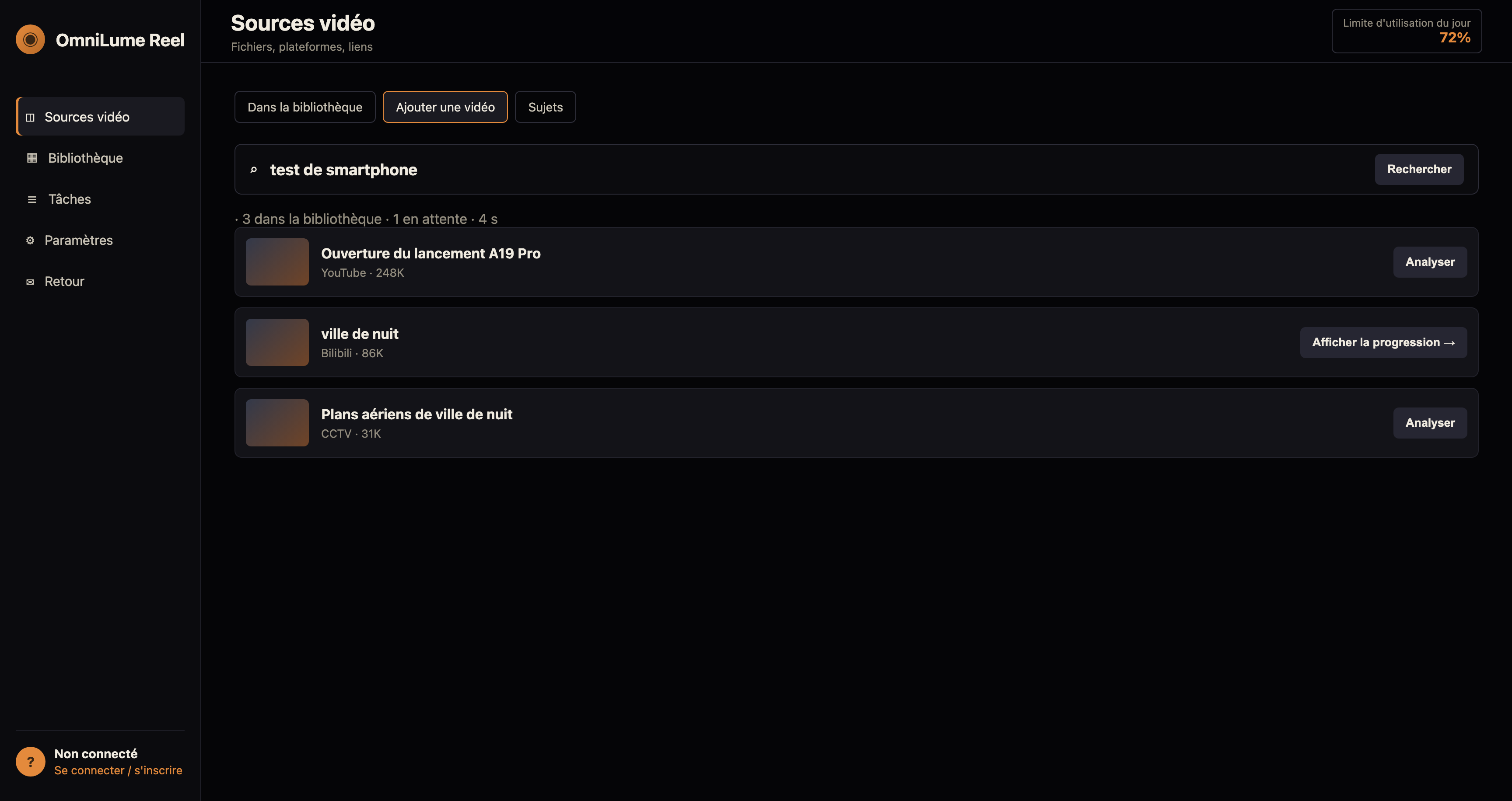 Rechercher des vidéos sur la plateforme