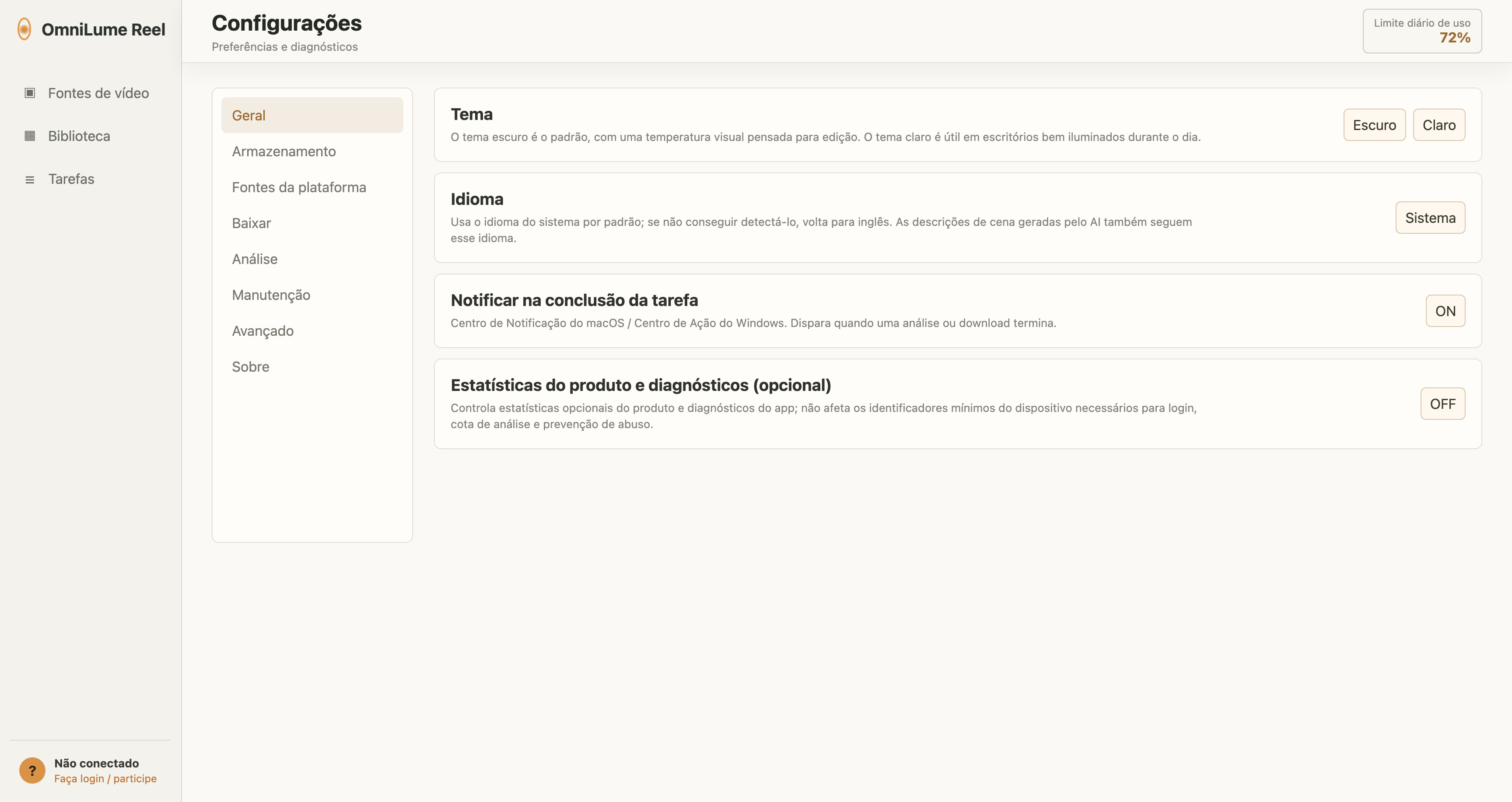 Configurações